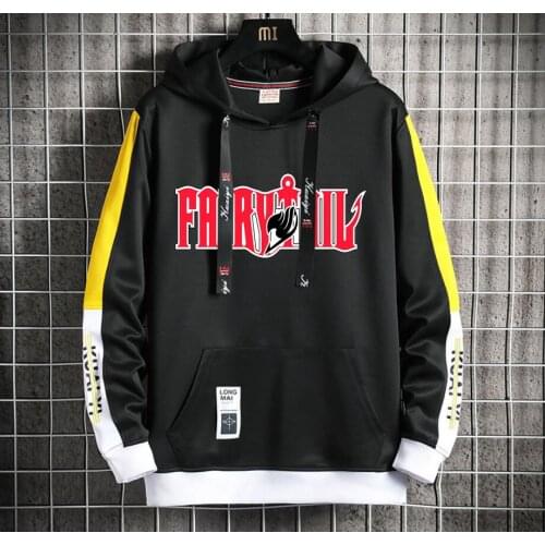 Anime Fairy Tail Hoodie Men/Women Popular Harajuku Hoodeds Pullover Streetwear Casual Fake Two-Piece jacket coat