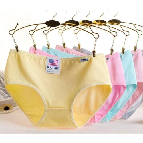 Cotton Bow Panties Women Underwear Briefs Breathable Girls Panty Lady Mid-Waist Underpants Female Black Pink Womens Intimates