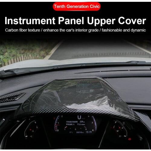Carbon Fiber Car Steering Wheel Cover Trim Dashboard Panel Speeeter Cover for Honda Civic MK X MK10 2017-2020 LHD Interior Decor