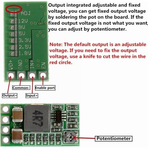Ultra-Little Mini DC 3A Buck Converter Step Down Adjustment Module 1.8V 2.5V 3.3V 5V 9V 12V for Arduino diy kit