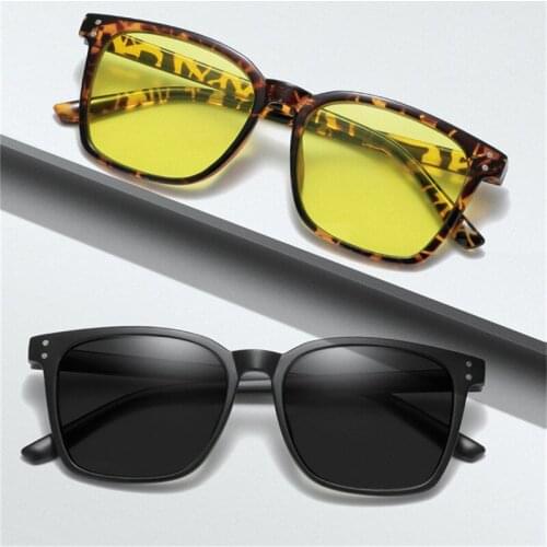 Iboode Vintage Anti Blue Light Sunglasses Night Vision Discoloration Men Women Fashion Sun Glasses Driving Travel Goggle UV400