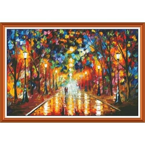 Scenery Embroidery Needlework Crafts 14CT Unprinted DIY Quality Cross Stitch Kits Handmade Colorful Oil Paintings Arts Decor