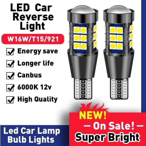 W16w Led Light Reverse Lamp Signal Bulbs On Car Marker Canbus Super Bright White 12v 1200Lm 6000k T15 For Santa Fe Bmw X5 Golf 7
