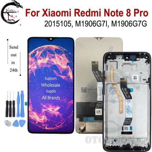 LCD With Frame For Xiaomi Redmi Note 8 Pro LCD Display Screen Touch Sensor Digitizer Assembly Replacement Redmi Note8pro Display