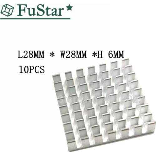 10Pcs Heat sink 28*28*6MM Silver 28*28*6 Radiator Open Slot Heatsink Cooling Fin Aluminum Heat Sink Radiator Cooler 28x28x6 Hot