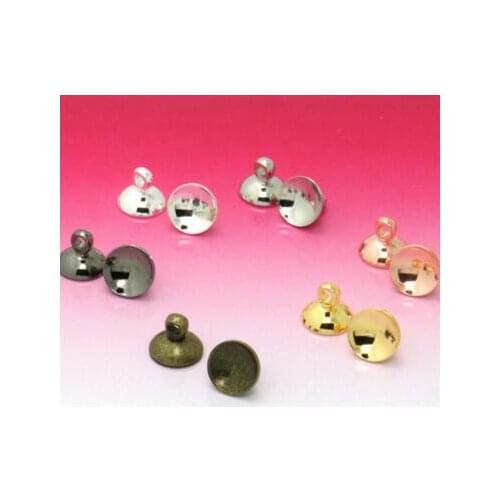 1000pieces 8mm bronze silver rose gold gun black 5 color to choose metal beads cap pendant connector metal jewelry accessory