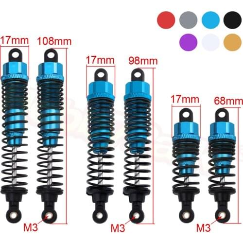 2pcs 68mm / 98mm / 108mm Aluminum Shock Absorbers Dampers for 1/10 Scale RC Car On-Road Monster Truck Off Road Buggy