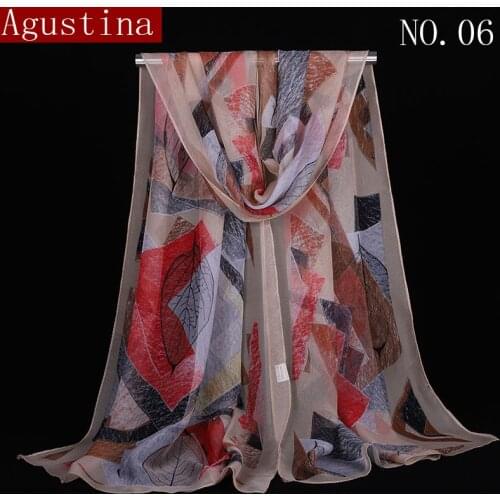 2018 Silk feeling scarf hijab scarves for women shawl wrap luxury Chiffon high designer brand quality fashion Print Soft long