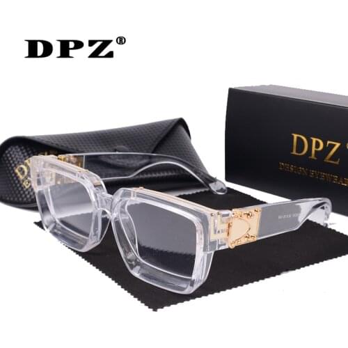 2021 DPZ oversized square sunglasses women luxury brand men sun glasses vintage designer uv400 retro eyewear with case
