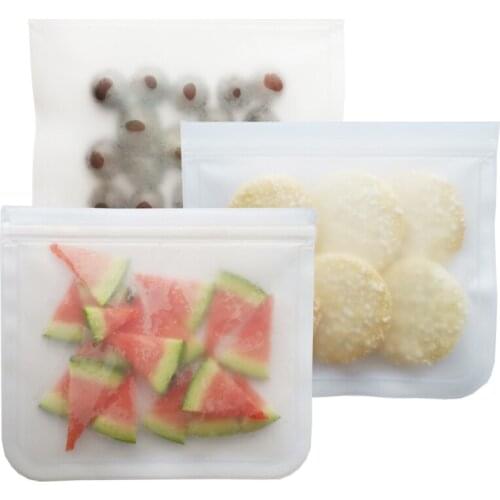 3/5/6/10pcs Silicone Food Storage Containers Leakproof Containers Reusable Stand Up Zip Shut Bag Cup Fresh Bag Food Storage Bag