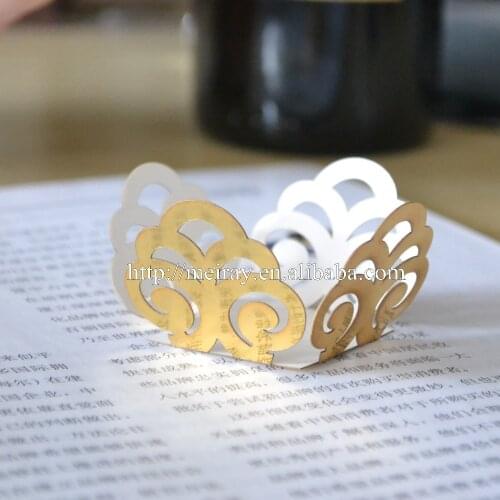 50 pieces/lot metallic and pearl paper laser cut mini sweet wrapper from Mery crafts