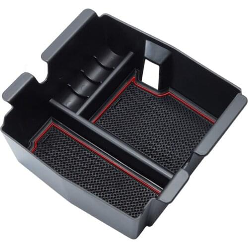 Car Center Console Organizer Tray for Jeep Wrangler JL/JLU JT 2018-2021 Accessories Armrest Storage Box with Holes, Red
