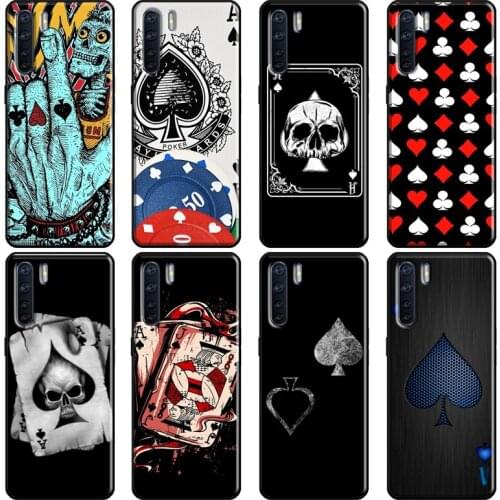 Ace of Spades Poker Cover For OPPO A5 A9 A31 A53 2020 A1K A5S A15 A52 A72 A83 A91 F5 F7 Reno 2 Z 4 Pro Case