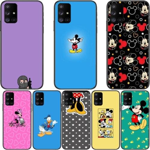 Black pink soft cover catoon Phone Case Hull For Samsung Galaxy A50 A51 A71 A70 A52 A40 A30 A31 A80 A20E 5G S Black Shell Art C