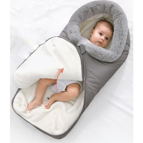 Baby stroller Sleeping Bag 92cm Newborn Envelop Wool Baby Sleeping Bag 4 Colors Stroller Warm Bag for Kids