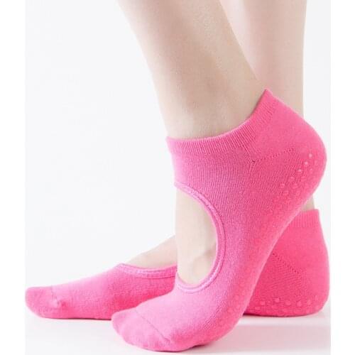 DUVEIL Cotton Women Anti-skid Yoga Sports Socks 5pcs/lot Backless Dance Ballet Terry Thickening Fitness Floor Socks