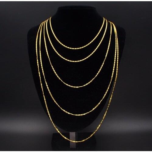 Hot sale simple necklace exquisite gold chain necklace 16-30 inch men women jewelry accessories #248321