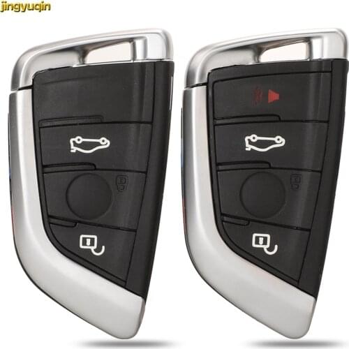 Jingyuqin Remote Car Key Fob Shell Keyless Entry For BMW F CAS4 5 7 Series X5 X6 2014 2015 2016 With Insert Key 3/4 Button
