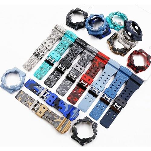 Camouflage resin strap mens watch accessories pin buckle strap case for Casio CASIO G-SHOCK GD120GD100GA110GA100 men watch band