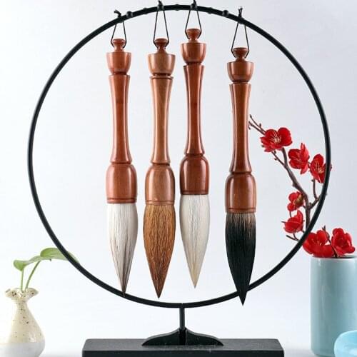 Chinese Calligraphy Brush Oversized Solid Wood Penholder Brush Pen Woolen Weasel Hair Calligraphy Brush Caligrafia Tinta China