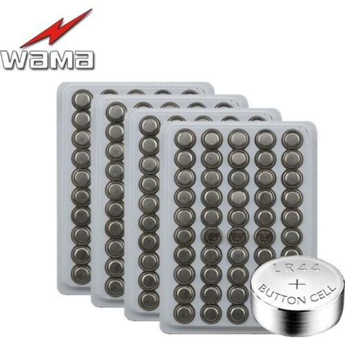 200pcs/lot Wama AG13 1.5V Coin Alkaline Batteries Button Cell for Colorful Night Light Alarm Watch 357A LR44 LRA76 L1154 Battery