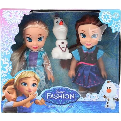 2pcs Princess Anna Elsa Dolls Frozne Girls Toys Princess Anna Elsa Dolls For Girls Toys 16cm Small Plastic Baby Dolls Congelad