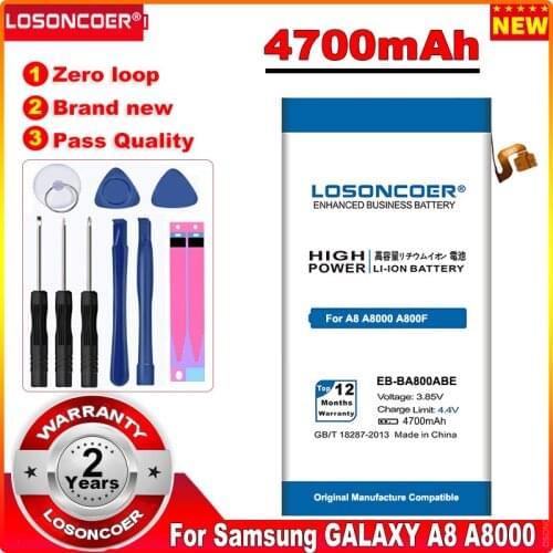 LOSONCOER 4700mAh EB-BA800ABE High Quality Battery for Samsung GALAXY A8 A8000 A800F A800S A800YZ