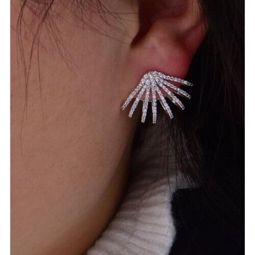 Missvikki Gorgeous Exquisite Handmade Top Level Stud Earrings for Women Paved Full Cubic Zirconia Accessories