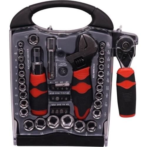 45pcs Stubby Set Short Handle Tool Kit Screwdriver Movable Wrench Sleeve Ratchet Spanner Car Box Dent Repair