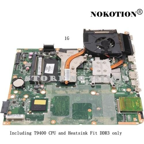 Nokotion 578129-001 578130-001 DAUT3MB28C0 For HP Pavilion DV7-2000 Laptop Motherboard HD4650 1G With T9400 CPU Heatsink DDR3
