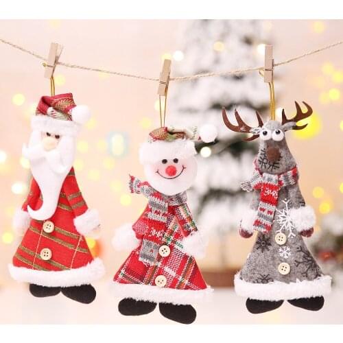 New Year 2021 Cute Santa Claus/Snowman/Angel Christmas Dolls Noel Christmas Tree Decoration for Home Xmas Navidad 2020 Kids Gift