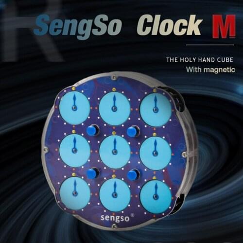 New Sengso Magnetic Clock Cube Blue ABS Cubo Magico Professional Magic clock Cubes Speeding Cubes Childrens Toys Fo