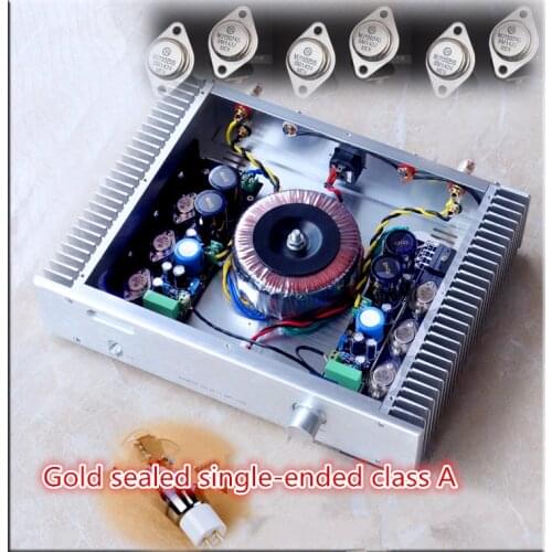 New A6 gold sealed tube MJ15024 MJ15025 pure class A A Stereo power amplifier 25W+25W