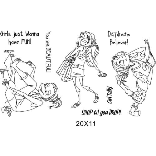 Girl Transparent Clear Silicone Stamp Seal for DIY scrapbooking photo album Decorative clear stamps A930