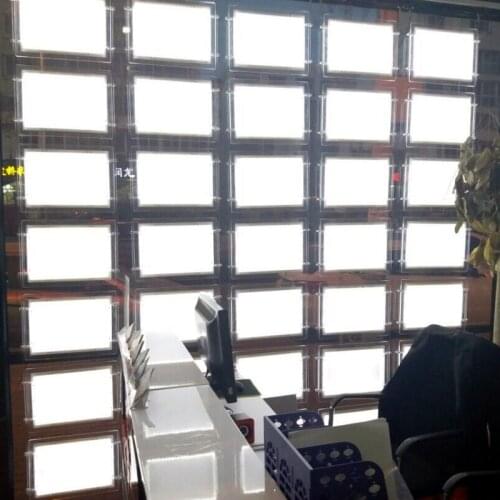Rectangle Shape and Acrylic Mertial LED Illuminated LED Window Display A4 for Real Estate Agent