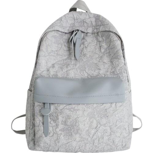 Women Backpack 2021 New Pleated Shoulder Bag PU Leather Casual Fashion Ladies Small Backpack Travel Female Bag For Teenager Girl