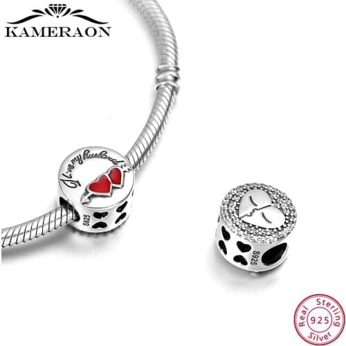 S925 Sterling Silver Letter Beads Love Heart Shape Beads Charms fit Women Bracelet Necklaces Bangles Girlfriend Gift Jewelry
