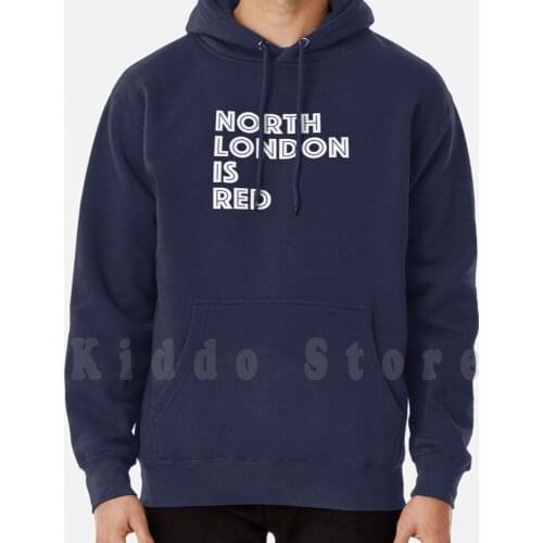 North London Is Red Hoodie Long Sleeve Football Club Soccer Goobers Gunners North London Red
