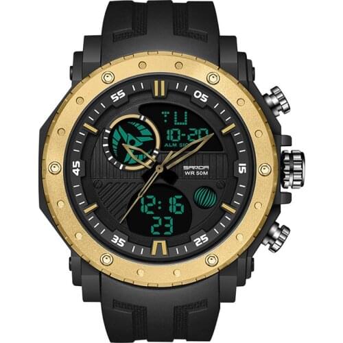 Ourdoor Sport Mens Digital Watches Dual Display LED Military Watch for Men Waterproof Wristwatches Clock Relogio Masculino