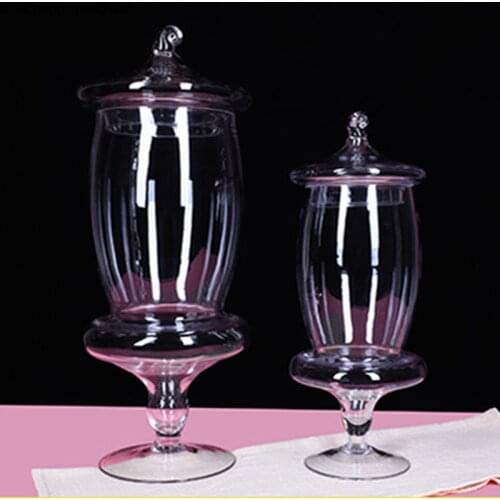 Glass Candy Jar with Cover Home Use Desktop Transparent Decorative Storage Tank High Capacity Food Finishing Can Glass Container