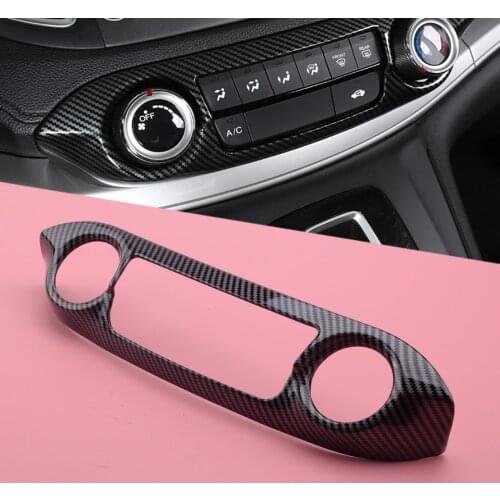 Carbon Fiber Style Black Console Air Conditioning Button Panel Cover ABS Fit for Honda CRV 2012 2013 2014 2015 2016