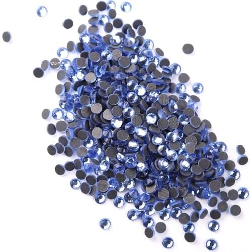 Lt.blue Crystal Hot Fix Rhinestones With Glue Strass DIY Glass Hot Fix Crystal Stones On Cloths