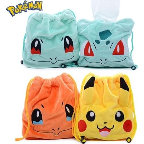 Takara Tomy Pokemon Go Storage Bag Anime Action Figure Pikachu Drawstring Pocket Toys Birthday Party Decor Kids Christmas Gifts