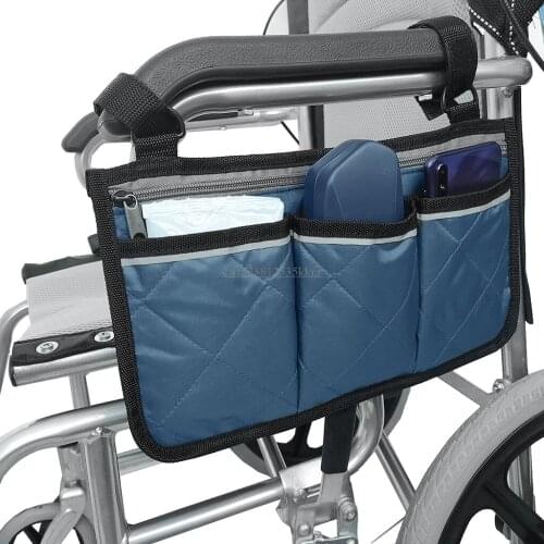 Rollator Walker Bags Electric Scooter Wheelchair Side Pouch Storage Bag - Chair Armrest Pocket Organizer Holder