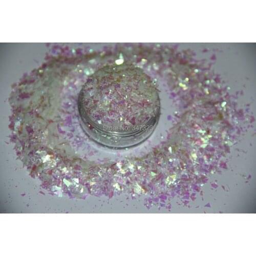 TCR03 TCR04 2 kinds Colorful Ice white Mylar Sheet Flakes for nail decoration and other art DIY decoration