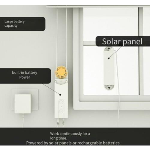 ZigBee DIY Smart Motorized Chain Roller Blinds Shade Shutter Drive Motor Powered By Solar Panel and Charger Tuya APP Control