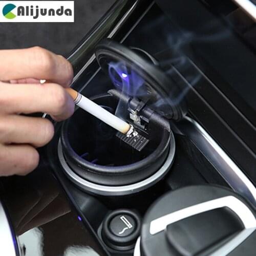 High Quality Car Ash Tray Ashtray Storage Cup with Blue LED Light for Mitsubishi ASX/Outlander/Lancer Evolution/Pajero/Eclipse