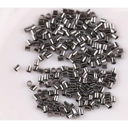 500pcs 2mm Gold Copper Tube Crimp End Beads Stopper Spacer Beads for Jewelry Making Findings Supplies Necklace DIY