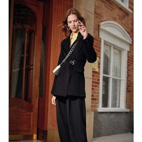 Fashion Elegant Women Suit Notched Collar Female Wrap Coat Office Lady Concise Casual Daily Loose Jacket 1 Piece