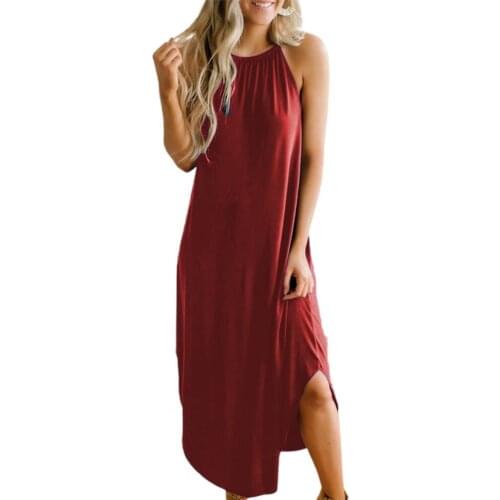Summer dress Fashion robe Sleeveless Sling Halter Dress Comfortable Women Solid Color Dress vestido de mujer платье 2021